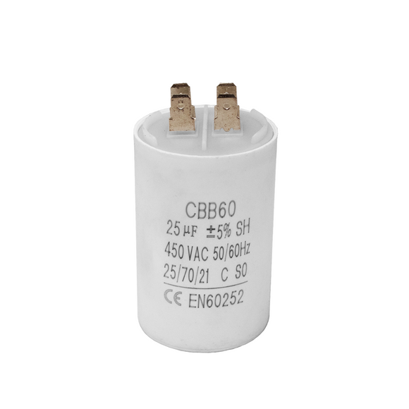 Capacitor CBB60 25?F 450 VAC 50/60 Hz