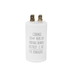 Capacitor CBB60 20?F 450 VAC 50/60 Hz