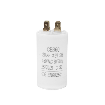 Capacitor CBB60 20?F 450 VAC 50/60 Hz