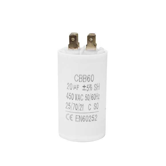 Capacitor CBB60 20?F 450 VAC 50/60 Hz