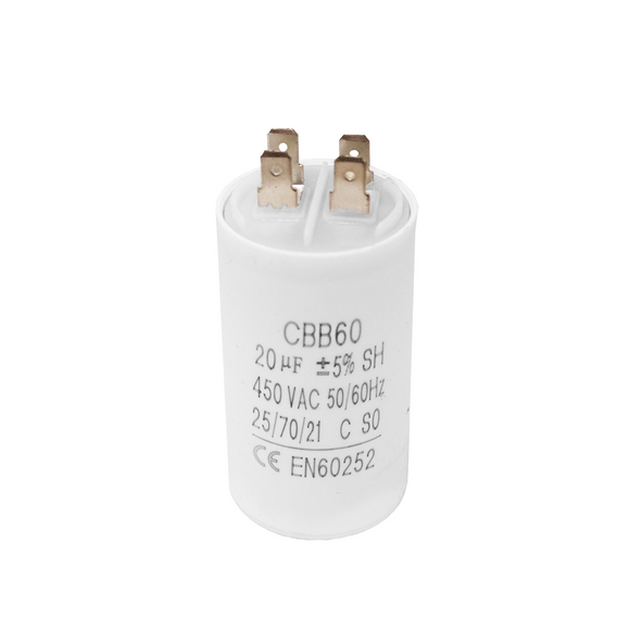 Capacitor CBB60 20?F 450 VAC 50/60 Hz