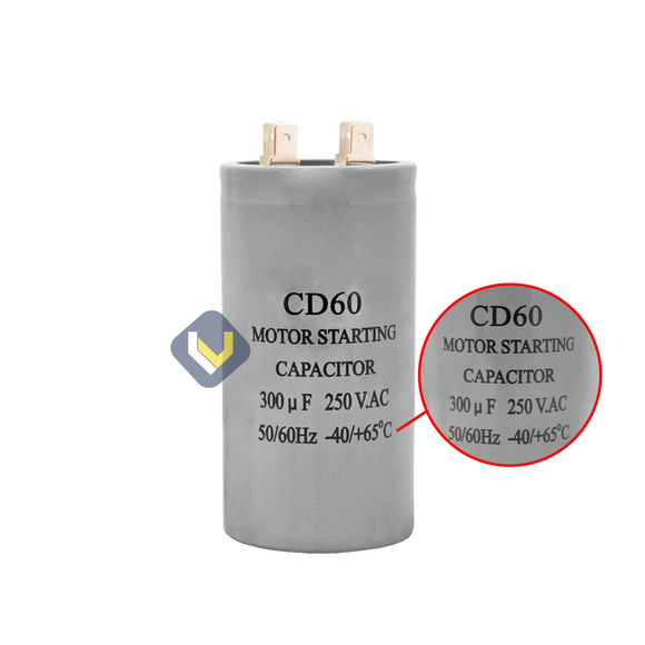 Capacitor CD60 300uF 250 VAC 50/60 Hz Con Cable