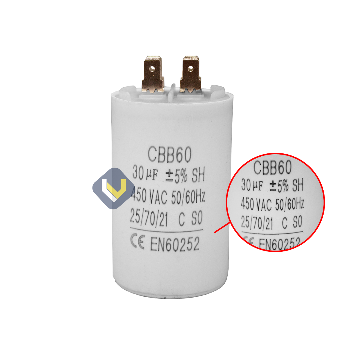 Capacitor CBB60 30μF 450 VAC 50/60 Hz