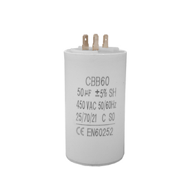 Capacitor CBB60 50?F 450 VAC 50/60 Hz
