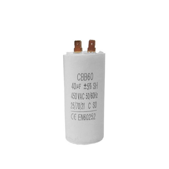 Capacitor CBB60 40?F 450 VAC 50/60 Hz