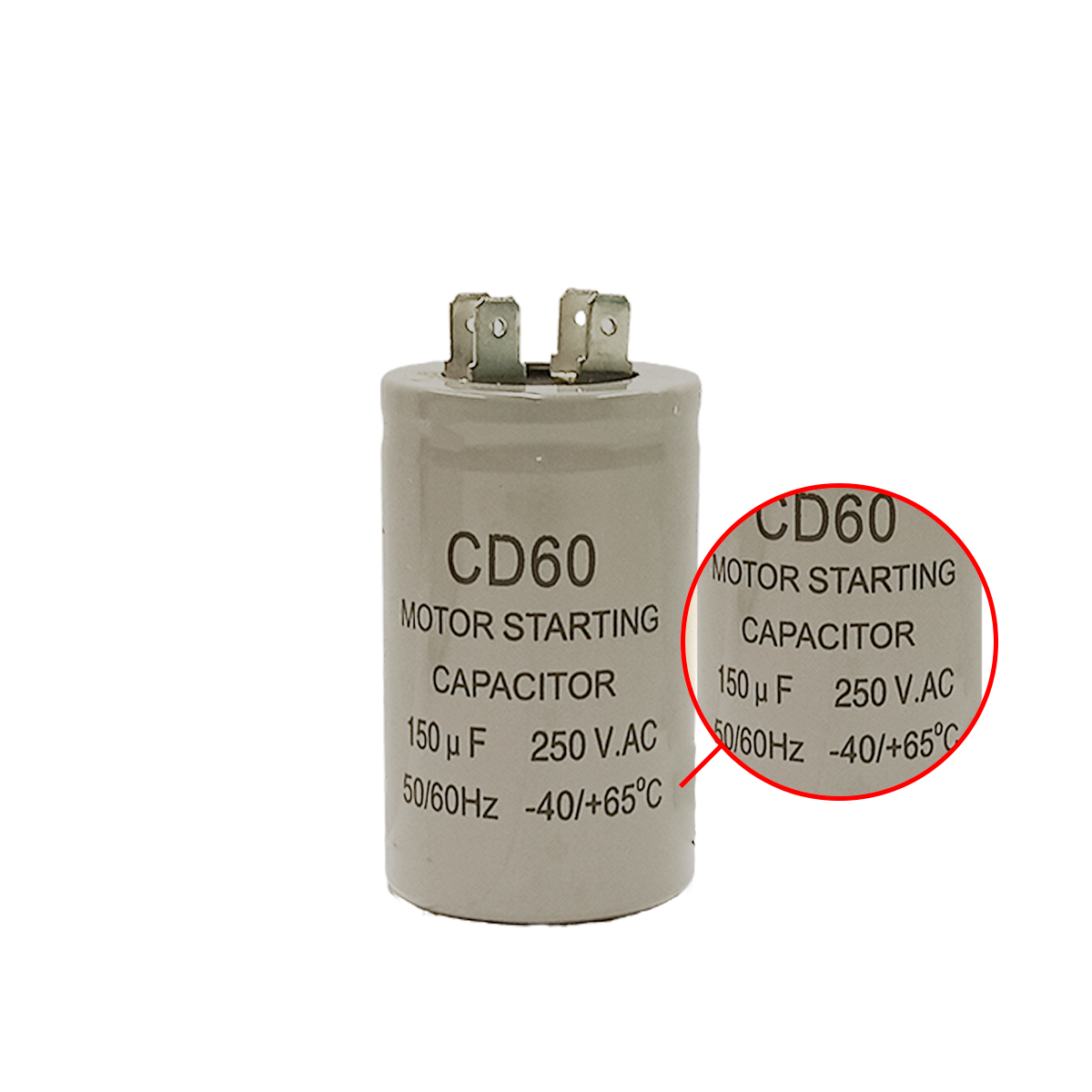 Capacitor CD60 150μF 250 VAC 50/60 Hz - 0