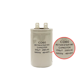 Capacitor CD60 250uF 250 VAC 50/60 Hz - 0