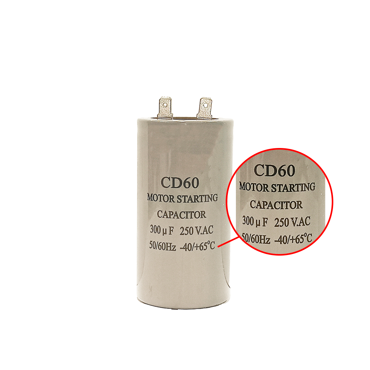 Capacitor CD60 300uF 250 VAC 50/60 Hz