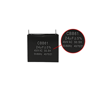 Capacitor CBB61 24?F 450 VAC 50/60 Hz - 0