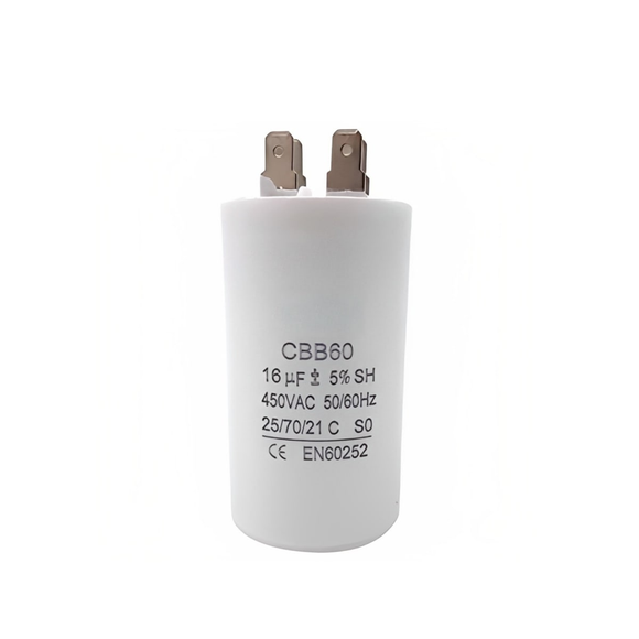 Capacitor CBB60 16?F 450 VAC 50/60 Hz