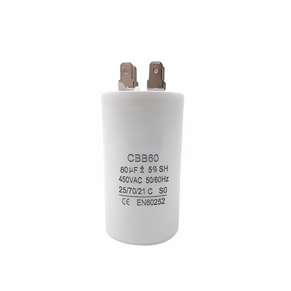 Capacitor CBB60 80?F 450 VAC 50/60 Hz
