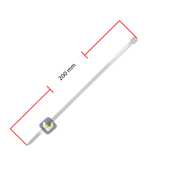 Amarra Cable 200 x 5 mm Blanco (Bolsa 100 Unidades)