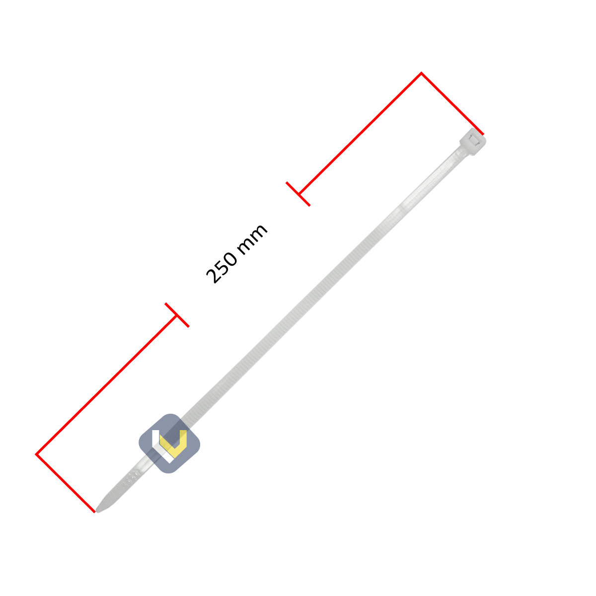 Amarra Cable 250 x 5 mm Blanco (Bolsa 100 Unidades)