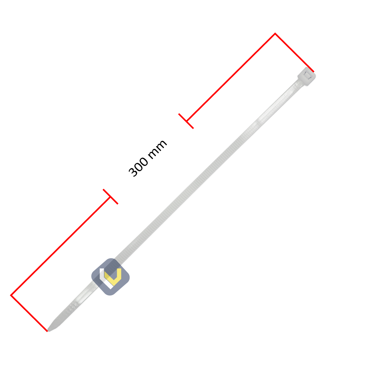 Amarra Cable 300 x 5 mm Blanco (Bolsa 100 Unidades)