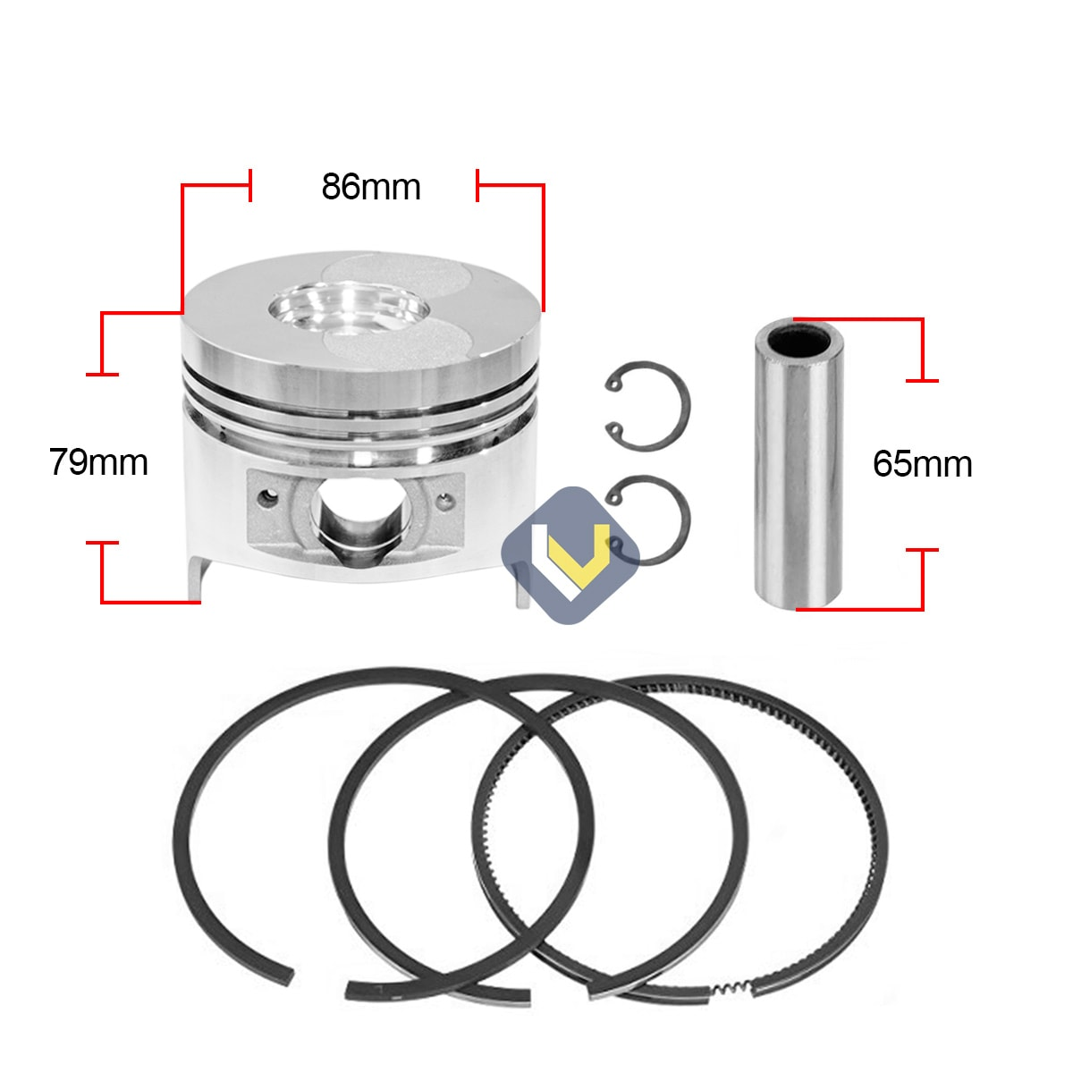 Kit Piston Anillos Para Motor 186F