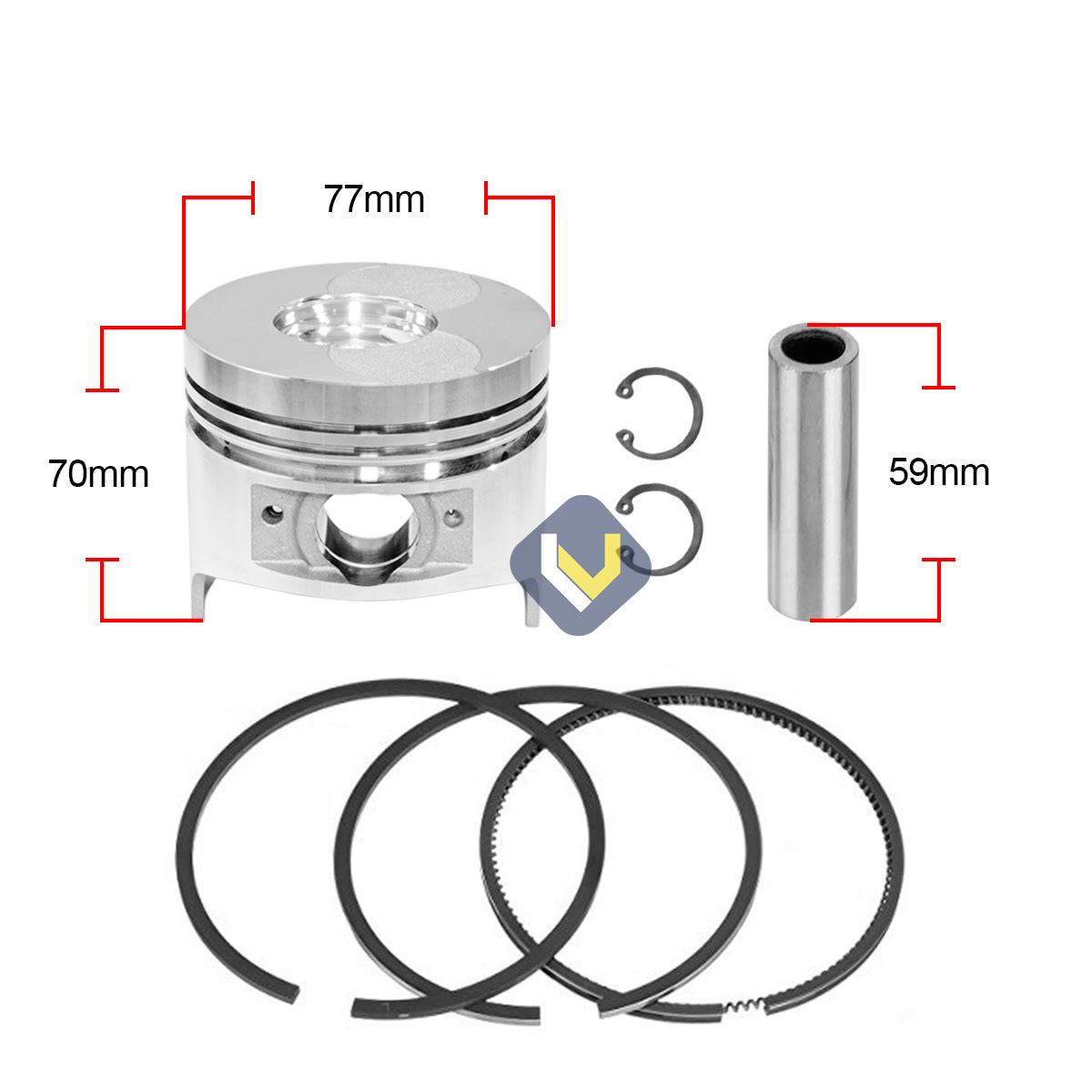 Kit Piston Anillos Para Motor 178F - 0