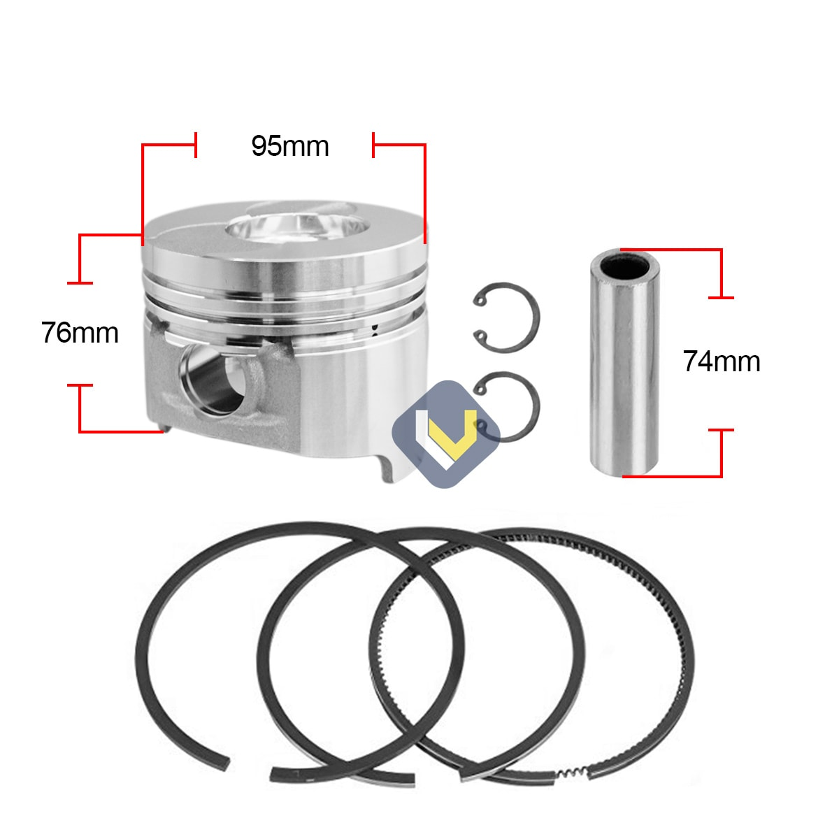 Kit Piston Anillos Para Motor 195F