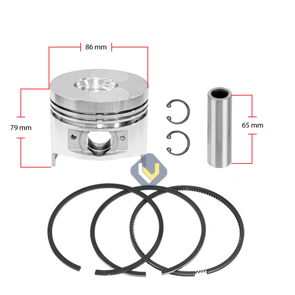 Kit Piston Anillos Para Motor 186F +0.25 - 0