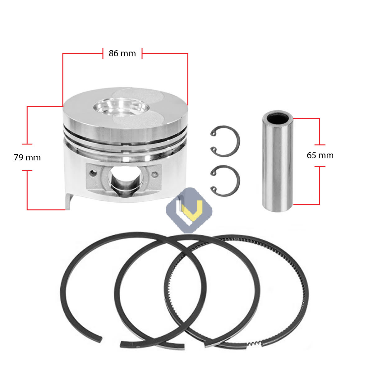 Kit Piston Anillos Para Motor 186FA +0.25