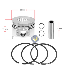 Kit Piston Anillos Para Motor 186FA +0.25 - 0