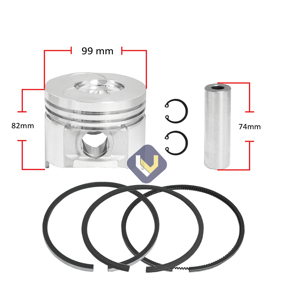 Kit Piston Anillos Para Motor 1100F 100mm Std - 0