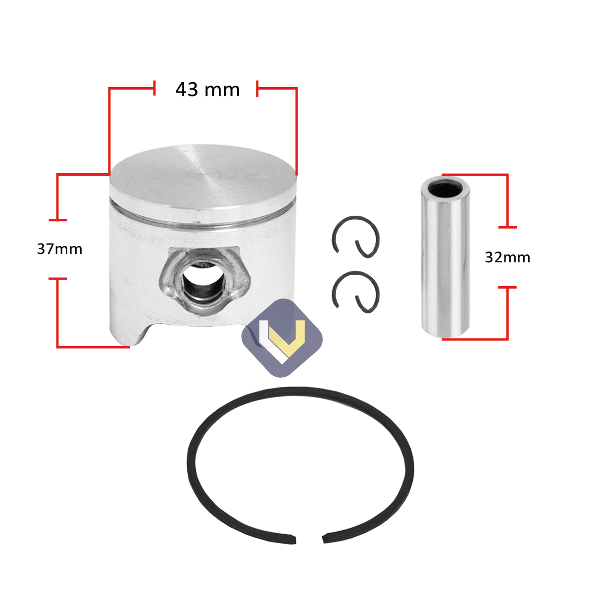 Kit Pistón Anillos Para Motosierra 350 - 0