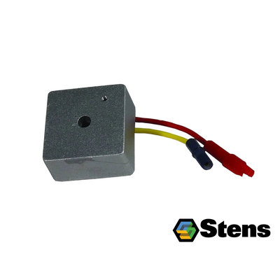 Regulador de voltaje Stens compatible con Briggs & Stratton 794360, con dos cables de conexión amarillo y rojo para sistema de carga del motor