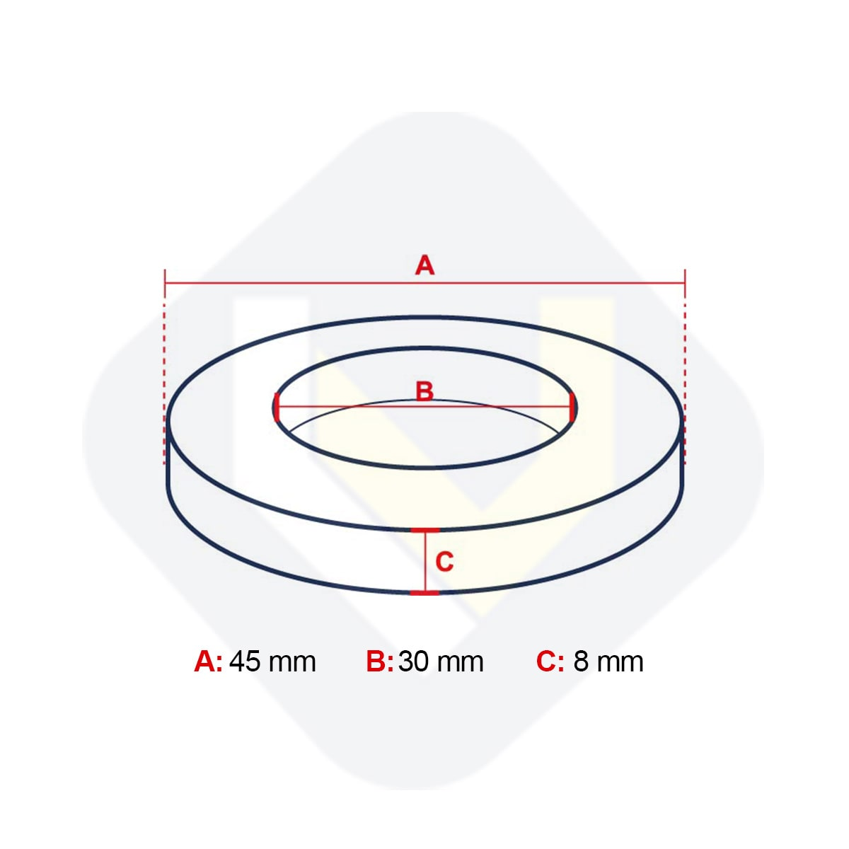 Reten 30*45*8 Para Motor 170F