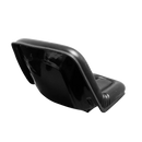 Asiento negro acolchado con respaldo para tractor y maquinaria, modelo 370-04, vista frontal