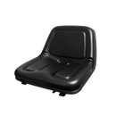 Asiento universal negro con respaldo integrado para tractor y maquinaria, vista lateral del modelo 370-04