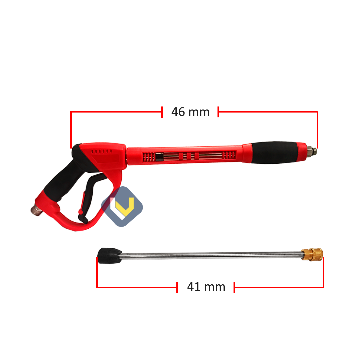 Pistola Hidrolavadora 5000 Psi 345 Bar Larga + Set